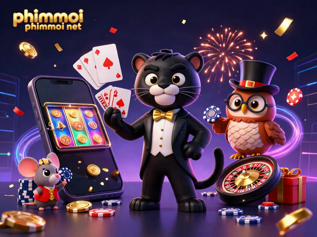 Engage with thrilling gaming action in phimmoi phimmoi net with a stylish cartoon casino illustration.