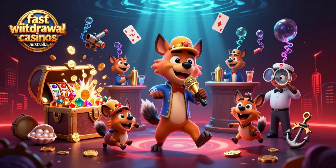 Experience fast withdrawal casinos Australia with lively hyenas in a cinematic casino scene.