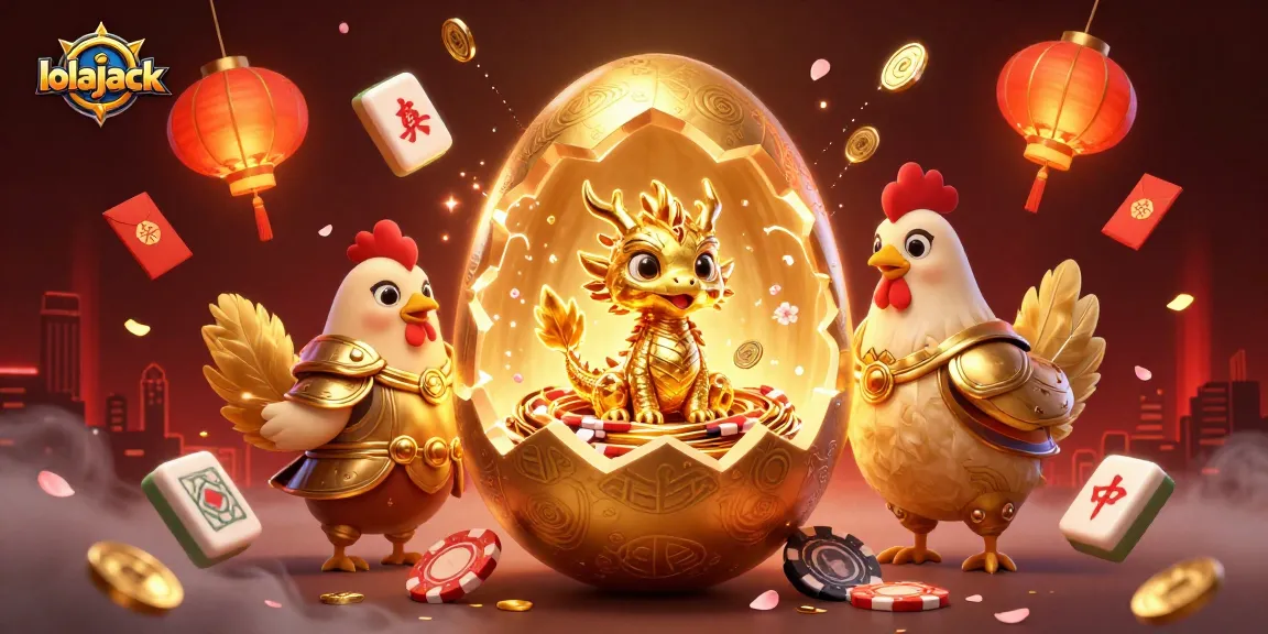 Engage with lolajack's vibrant casino experience showcasing golden dragon and poker elements.