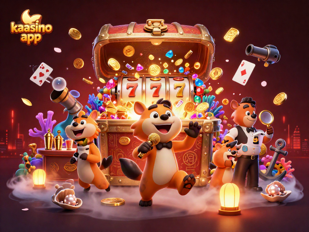 Join the fun at the kaasino app comedy casino club with lively hyenas and gaming excitement!